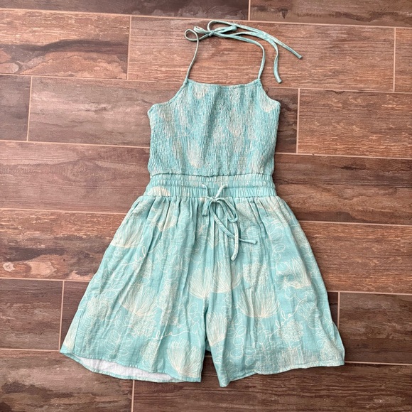 Simply Sisters Pants - Simply Sisters By Lola Miller Halter Romper Hawaiian Floral Medium New